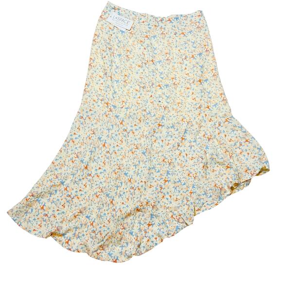 L Space Heat Wave Skirt Women Medium Floral Maxi Cream Viscose New with Tags - Picture 3 of 13